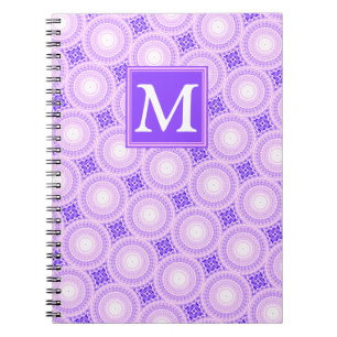 Monogramm lila Kreismuster Notizblock