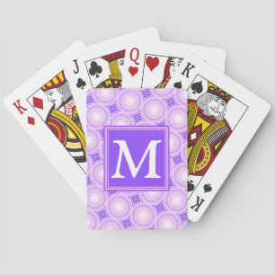 Monogramm lila Kreismuster Spielkarten