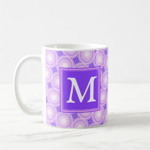Monogramm lila Kreismuster Tasse