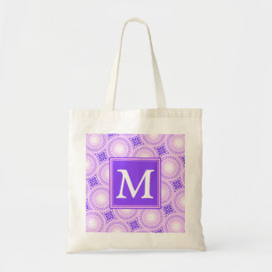 Monogramm lila Kreismuster Tragetasche