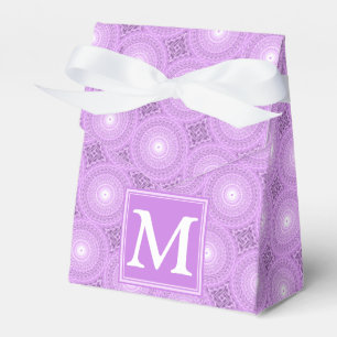 Monogramm-Lila-lila Kreismuster Geschenkschachtel