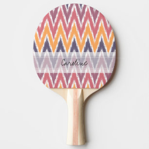 Monogramm lila orange Ikat Zickzack Zickzack Tischtennis Schläger