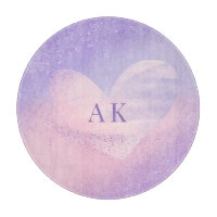 Monogramm Lila rosa Gradient Herz