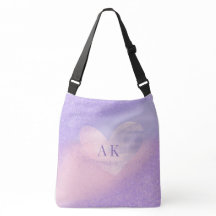 Monogramm Lila rosa Gradient Herz