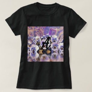 Monogramm Lila Rosa Stiefmütterchen Wasser Aquarel T-Shirt