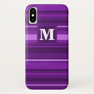 Monogramm lila Streifen Case-Mate iPhone Hülle