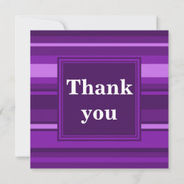 Monogramm lila Streifen Dankeskarte