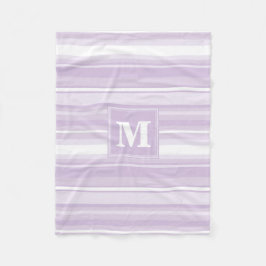 Monogramm lila Streifen Fleecedecke