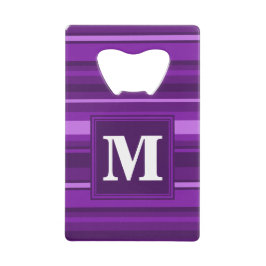 Monogramm lila Streifen Geldbeutel Flaschenöffner