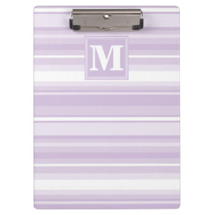 Monogramm lila Streifen Klemmbrett