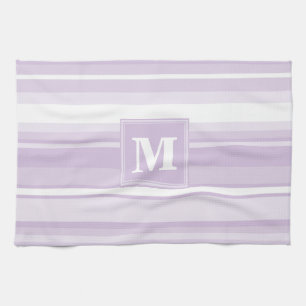 Monogramm lila Streifen Küchentuch