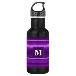 Monogramm lila Streifen Trinkflasche