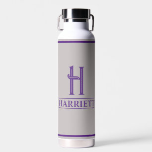 Monogramm Lila Trinkflasche