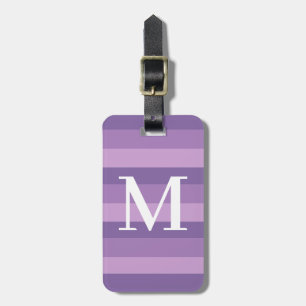Monogramm Lila Tritone Streifen Gepäckanhänger
