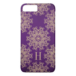 Monogramm Lila und Gold-Exotische Medallion Case-Mate iPhone Hülle