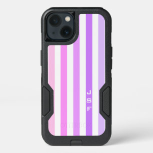 Monogramm lila und rosa vertikale Streifen