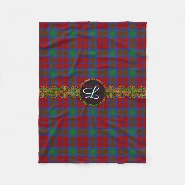 Monogramm-LindsayTartan Fleecedecke (Vorderseite)