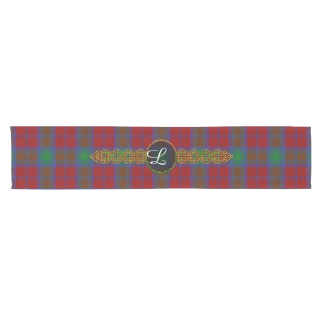 Monogramm-LindsayTartan Kurzer Tischläufer (Horizontal)