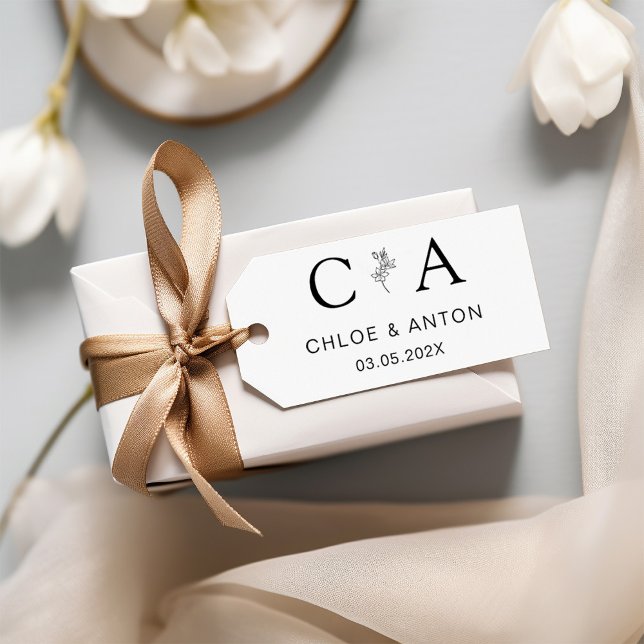 Monogramm, Line-Art-Blume, Hochzeit Gummistempel (Von Creator hochgeladen)