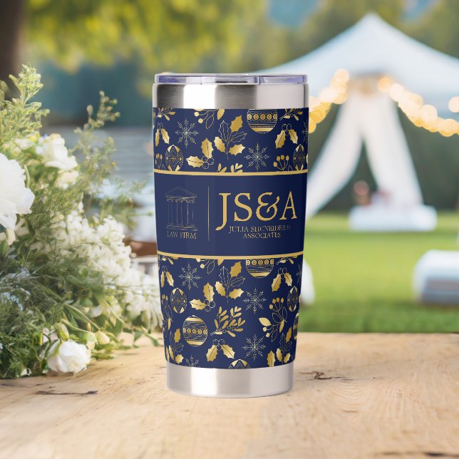 Monogramm-Logo-Anwaltskanzlei-Feiertagsgeschenk fü Thermobecher (Hochzeit (gedreht))