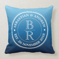 Monogramm-Logo blauer Ombre