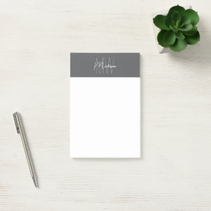 Monogramm-Logo Grau Modern Minimalistisch Post-it Klebezettel