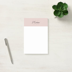 Monogramm-Logo Rosa Modern Minimalistisch Post-it Klebezettel