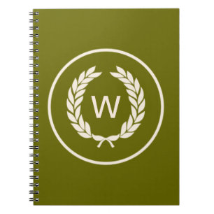 Monogramm-Lorbeer-Blatt-Kranz Notizblock