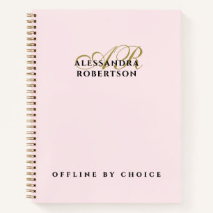 Monogramm Lustig Inspirierend Pastell Rosa Gold Ch Notizbuch