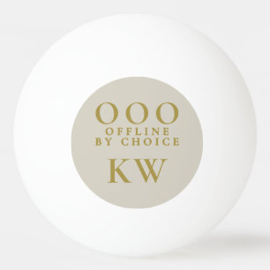 Monogramm lustig OOO Sand Beige Gold Minimalist Mä Tischtennisball