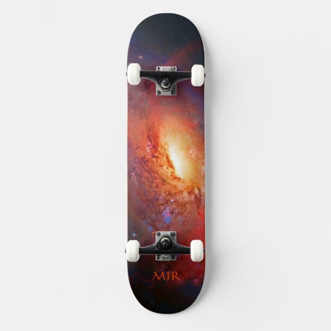 Monogramm, M106 Spiralgalaxie, Canes Venatici Skateboard (Vorderseite)