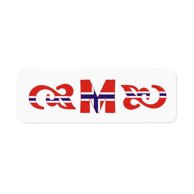 Monogramm M Norwegisches Label (Vorne)