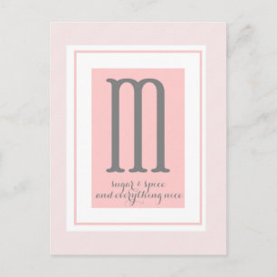 Monogramm - M Postkarte