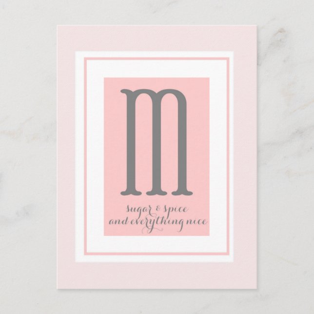 Monogramm - M Postkarte (Vorderseite)