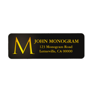 Monogramm-M-Rücksendeadressen-Aufkleber