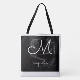 Monogramm M Schwarze Rose Magnolie Wassertropfen F