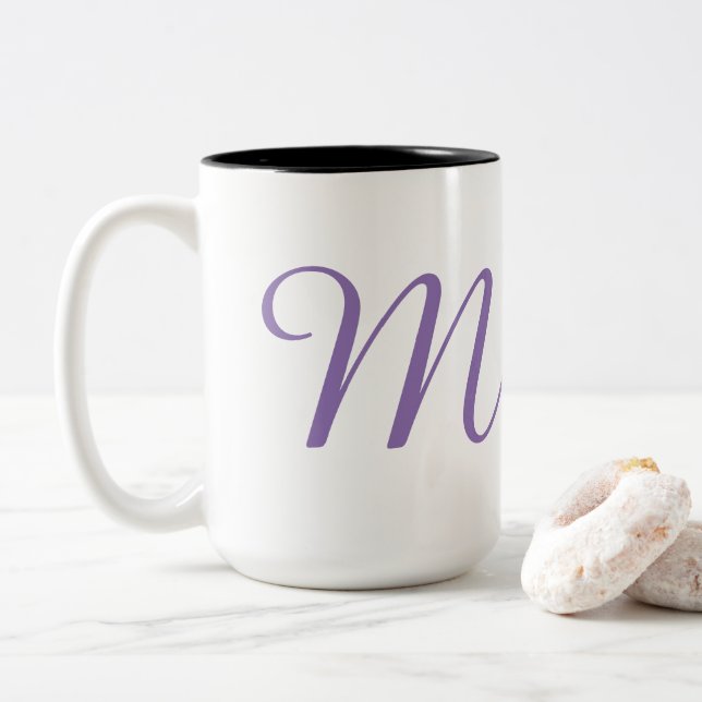 Monogramm-M Zweifarbige Tasse (Mit Donut)