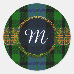 Monogramm MacKay Tartan Runder Aufkleber