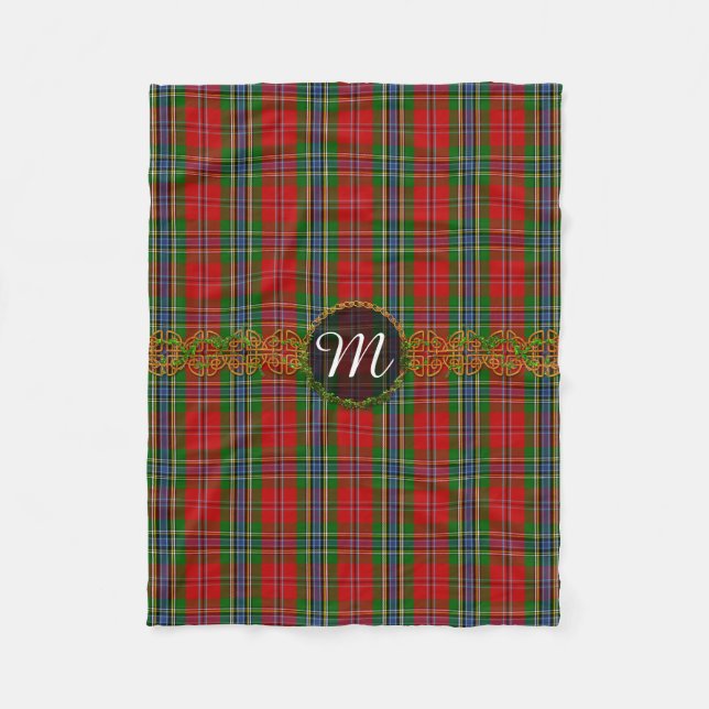 Monogramm MacLean von Duart Tartan Fleecedecke (Vorderseite)