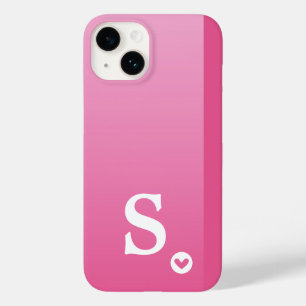 Monogramm Mädchenhaft Rosa Herz Einfach Modern Chi Case-Mate iPhone 14 Hülle