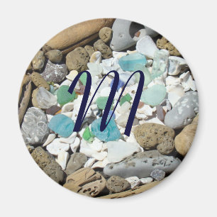 Monogramm-Magnete Meeresschalen Meer Glas Treibhol Magnet
