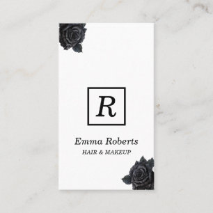 Monogramm Makeup & Hair Stylist Elegant Dark Flora Visitenkarte
