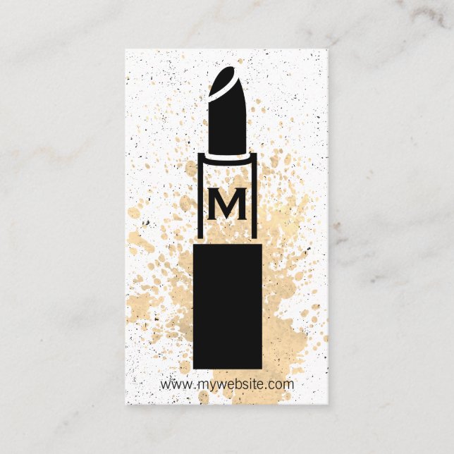 Monogramm/Makeup-Lipstick Visitenkarte (Vorderseite)