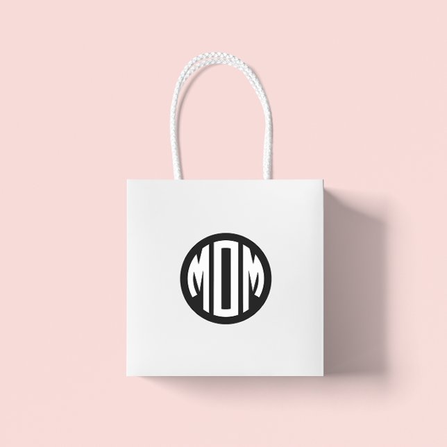 Monogramm-MAMA Runder Aufkleber (MOM Monogram Sticker)