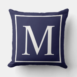 Monogramm Marine blau anpassen Kissen