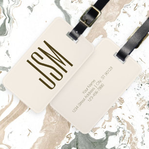 Monogramm, Marke oder Firmenname Off-white Brown Gepäckanhänger