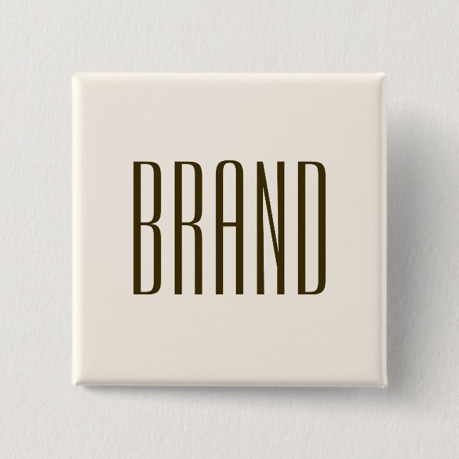Monogramm, Marke oder Firmenname | Weißbraun Button (Vorderseite)