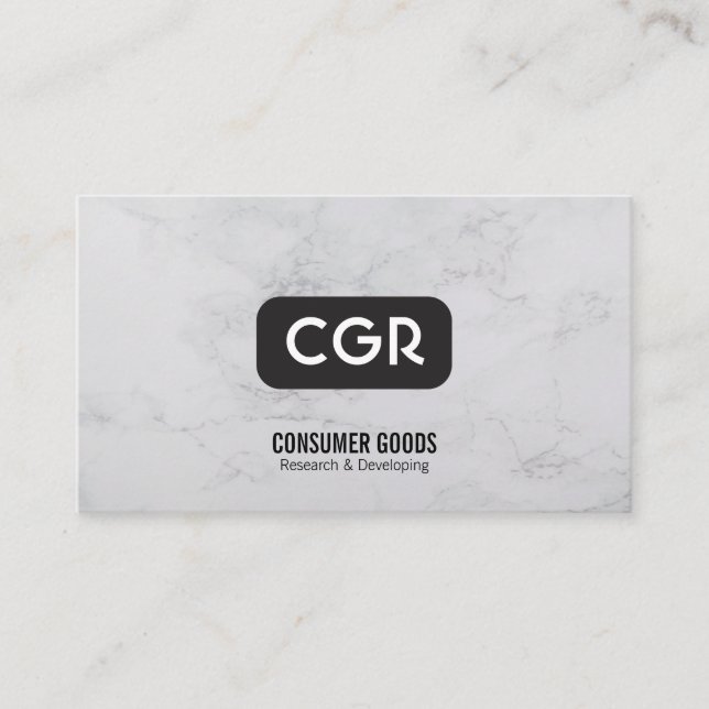 Monogramm | Marmor | Marketing Visitenkarte (Vorderseite)