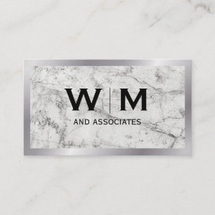Monogramm Marmor Metall Visitenkarte