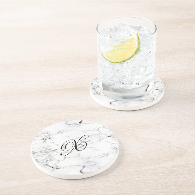 Monogramm-Marmorbeschaffenheit des Buchstaben X Getränkeuntersetzer (Seite)